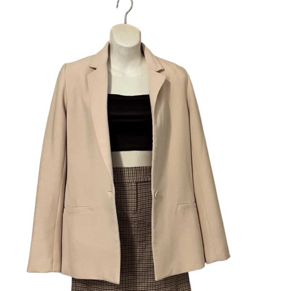 Cynthia Rowley Womens Cream Neutral Quality Business Attire One Button Blazer XS